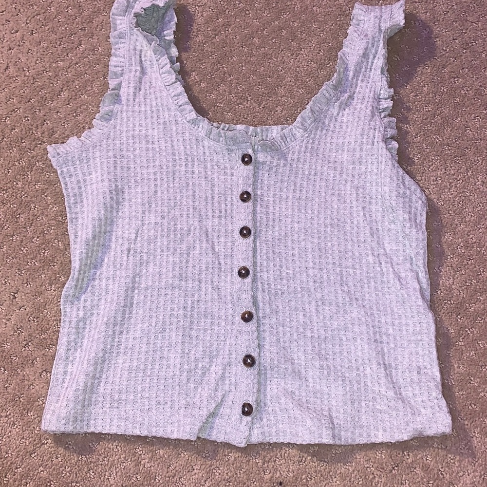 Wild fable grey button up tank top